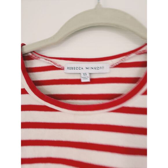 Rebecca Minkoff Talia Stripe Puff Sleeve Top XS Preppy Americana Career Holiday - Picture 4 of 7